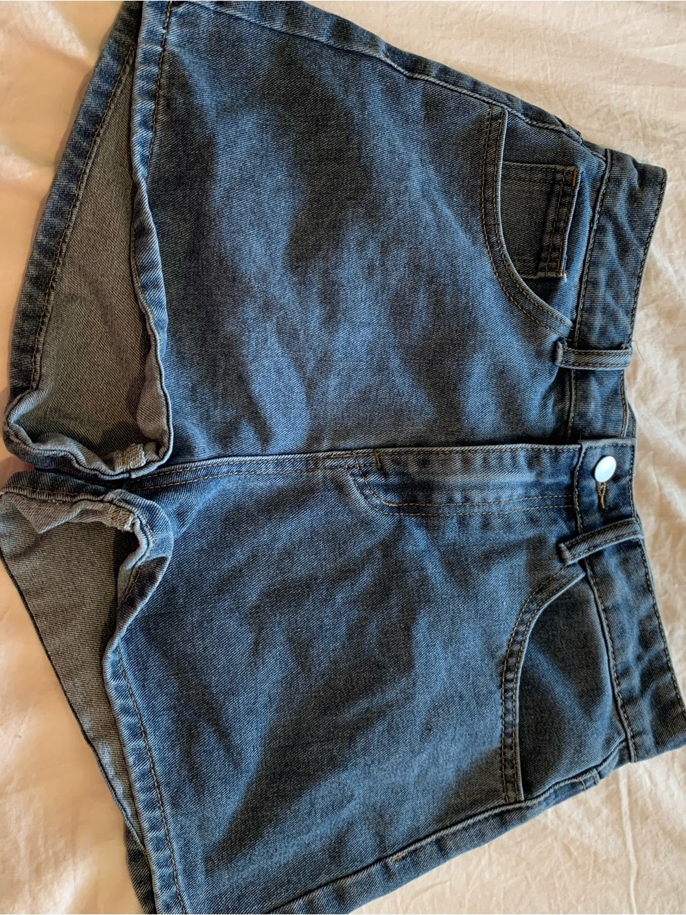 High-Rise Blue Denim Shorts for Women